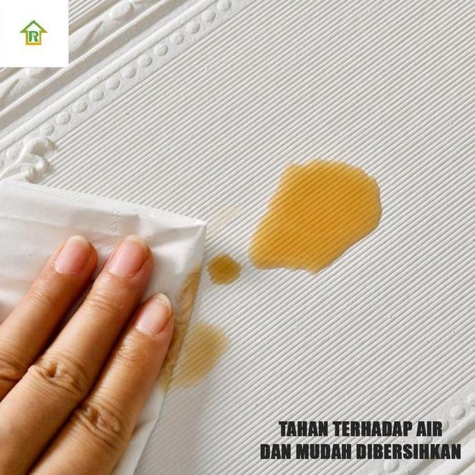 Dkrs- Paket 10 Lembar Wallpaper 3Dimensi Bata Putih Ukuran 70Cm X 77Cm Waterproof