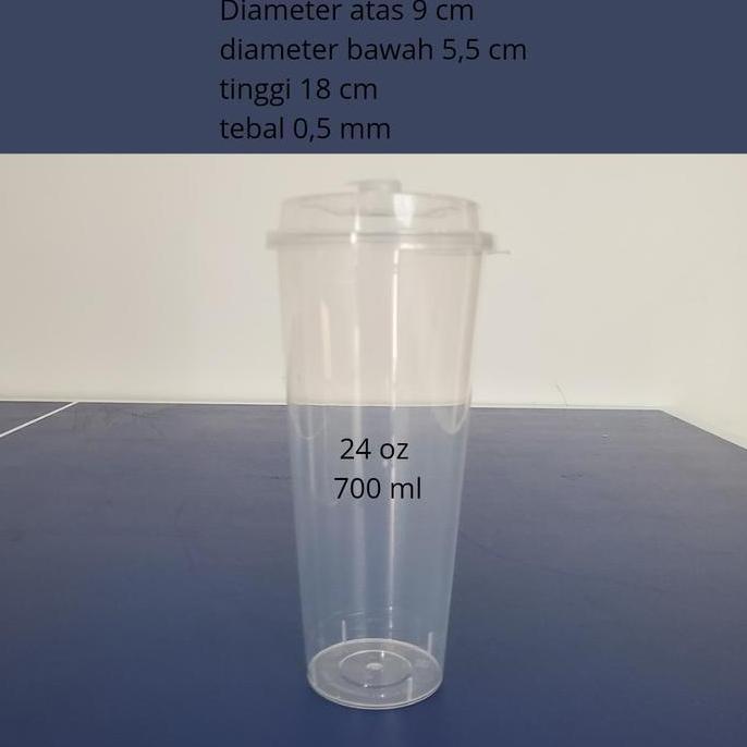 Ptyt- Gelas Cup Pp Injection + Penutup | Gelas  14 Oz, 16Oz,  24 Oz | Cup Pp Injection 400 Ml 500 Ml