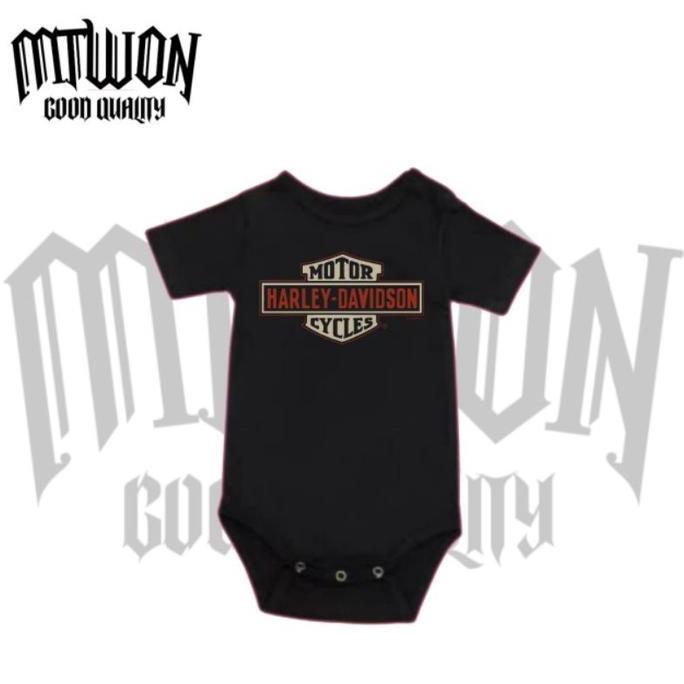 Kaos baju bayi jumper baby kids pendek HARLEY DAVIDSON motorcylce logo tulisan usia 0 1 2 3 4 5 6 7 