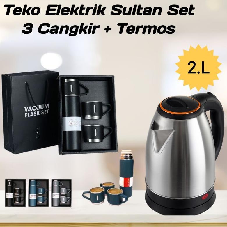 terbaru [rh] teko listrik kettle pemanas air sultan set