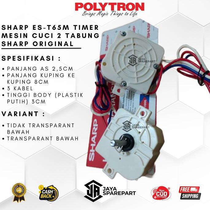 SHARP ES-T65M TIMER MESIN CUCI 2 TABUNG | PEMUTARAN MESIN CUCI SHARP 3 KABEL ORIGINAL READY