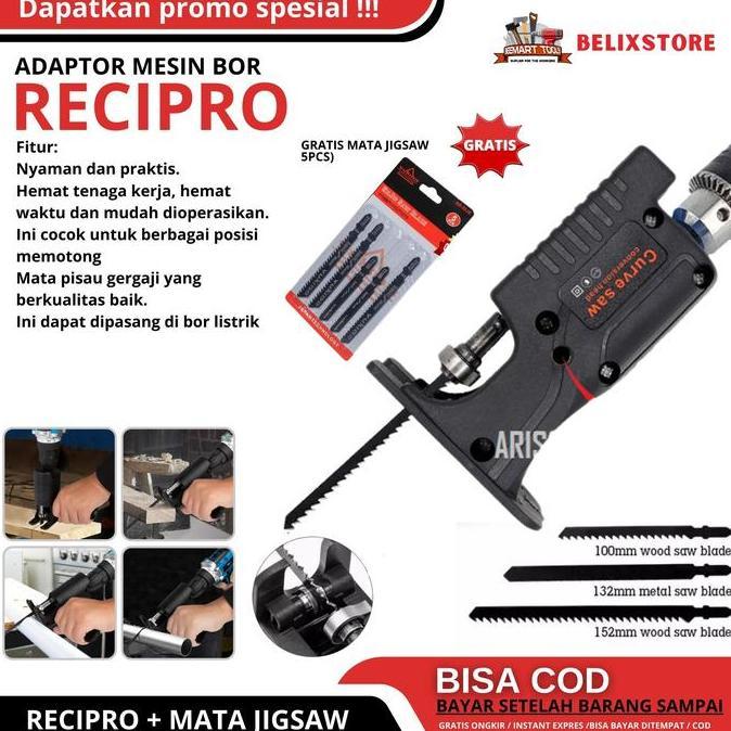 Yourpw- Gergaji Mesin Adapter Jigsaw - Gergaji Mesin Adapter Reciprocating Jigsaw Adaptor Bor Ke Ger