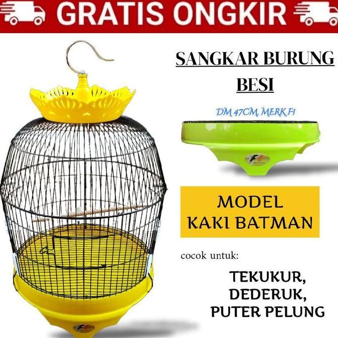 TERLARIS - SANGKAR BURUNG BESI DM 47CM MEREK F1, COCOK UNTUK TEKUKUR, DEDERUK, PUTER PELUNG,DERKUKU 