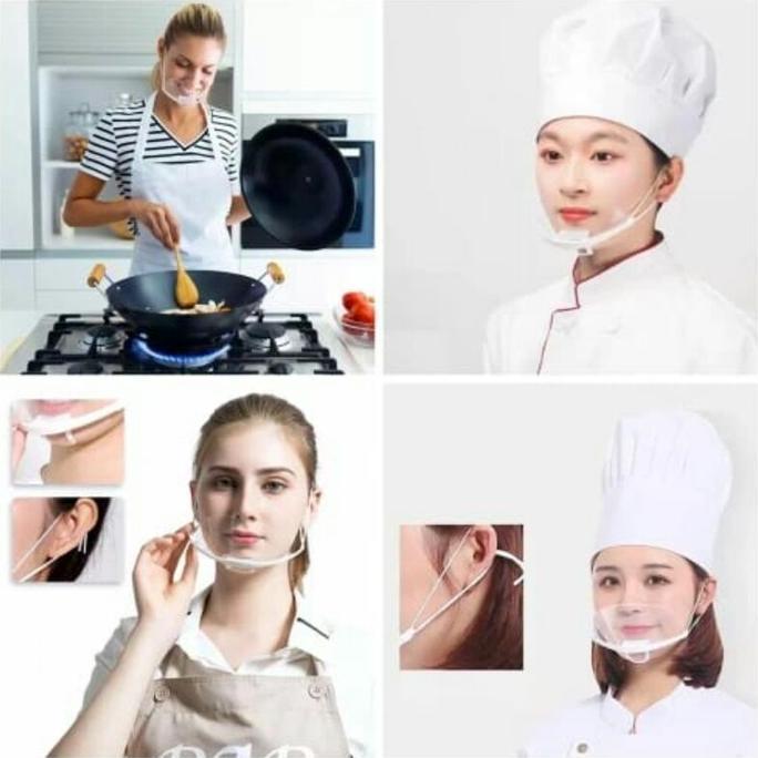 Ptyt- Masker Mulut Koki, Masker Transparan Untuk Masak, Masker Transparan Penutup Mulut Restoran, Ma
