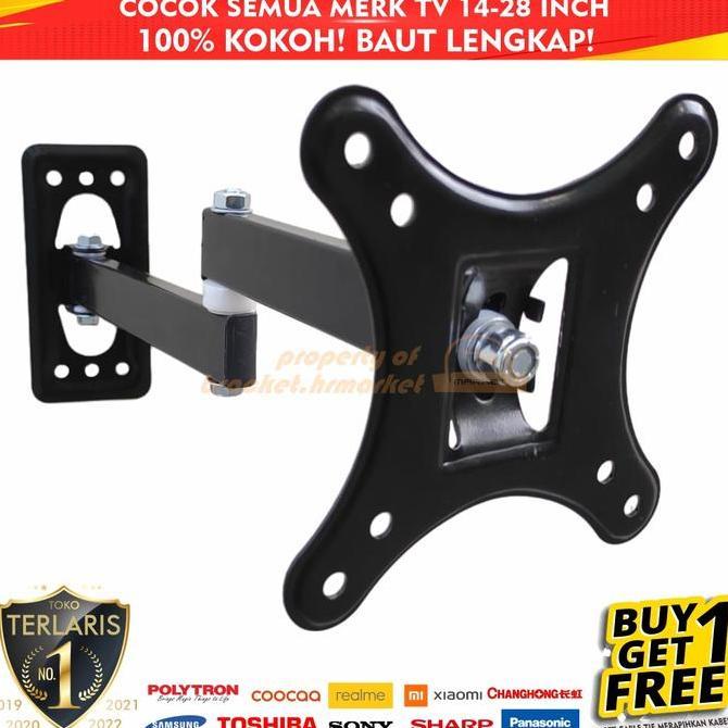 Expert- Bracket TV Monitor 24 21 26 17 14 Inch Dijamin Cocok 14 - 28