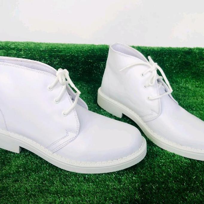 TERBARU - Sepatu Pdh Pria pdu putih tali Taruna kulit