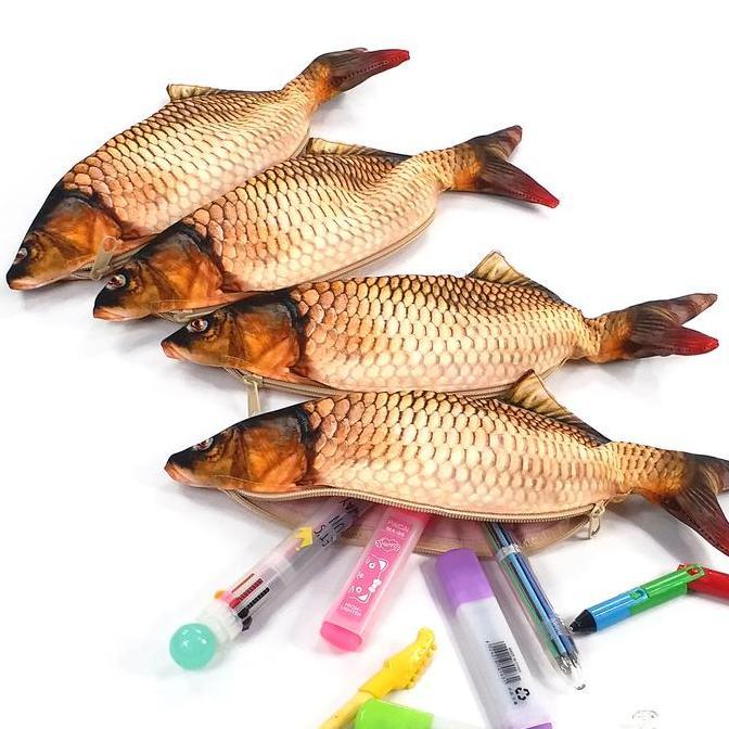 Tempat Pensil Ikan Mas Karper Kecoklatan Shrelo Unik Back To School Anak Kantor Hobby Ikan Hias Buat