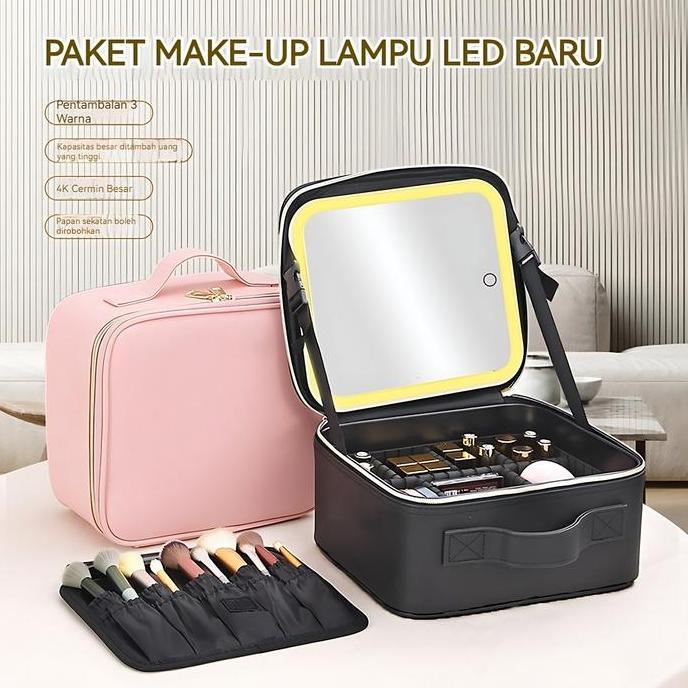 Ykyk- Tempat Make Up Tas Kosmetik Make Up Kotak Make Up Kosmetik Tempat Make Up Led Makeupartist Bag