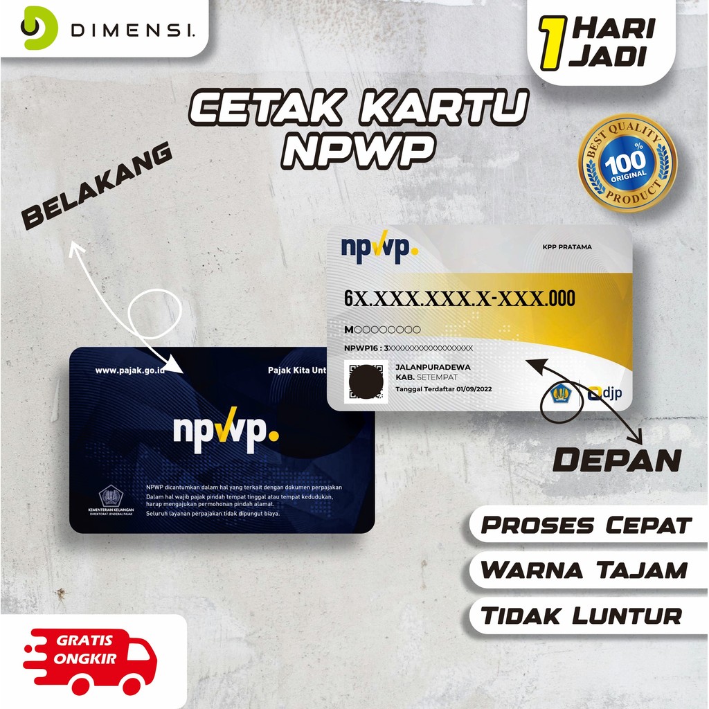 CETAK KARTU NPWP CEPAT TERMURAH
