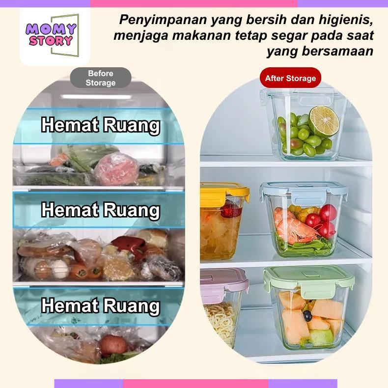 New Tempat Mpasi Kaca Tempat Makan Bayi Anti Tumpah Kontainer Wadah Snack Mpasi Tahan Panas Microwav