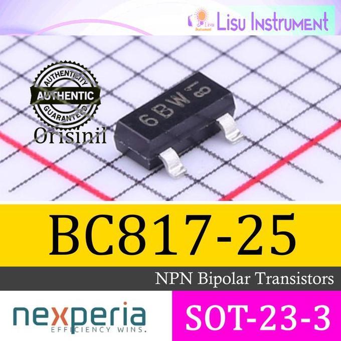 BC817-25 BC817 6B 45V 500MA NPN BIPOLAR TRANSISTORS SOT-23-3 NEXPERIA