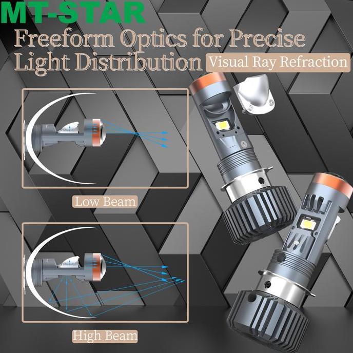 Mt-Star - Mt06 H6 H4 S2 Universal Biled Projector Lampu Utama Depan Motor