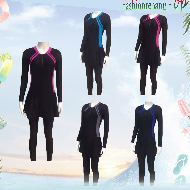 BEST SELLER 39050 (HARGA LUSINAN) BAJU RENANG MUSLIM/ BAJU RENANG ROK/BAJU RENANG WANITA DEWASA