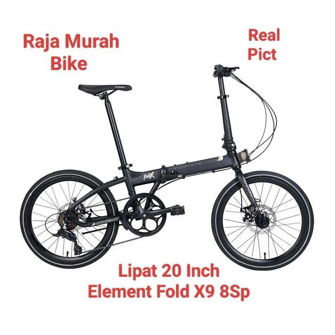 Terlaris Sepeda Lipat Element Fold X9 20 Inch Sepeda Lipat 20 Inch Element Fold X9 8 Speed