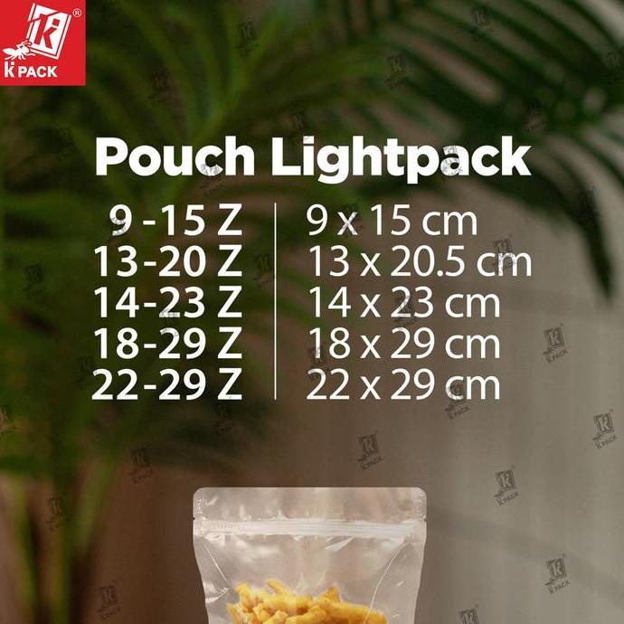 Kemasan Plastik Standing Pouch Kpack/ Transparan Lightpack 13x21