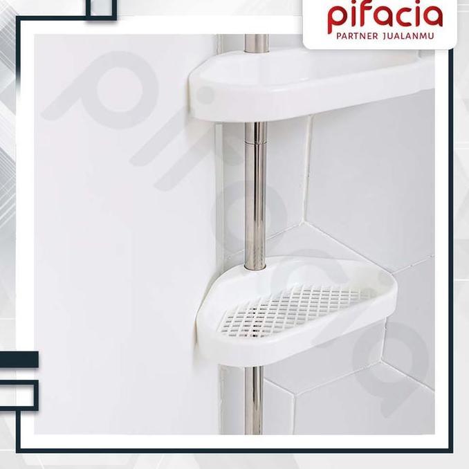 Rak Toilet Susun Sudut Tiang Kamar Mandi Tempat Sabun Rack Organizer Multifungsi