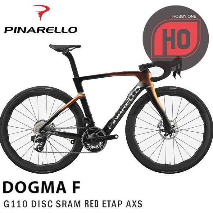 Terlaris Pinarello Dogma F Disc G110 Luxter Red Gold Sram Red Etap Axs Road Bike 2025 - Full Bike