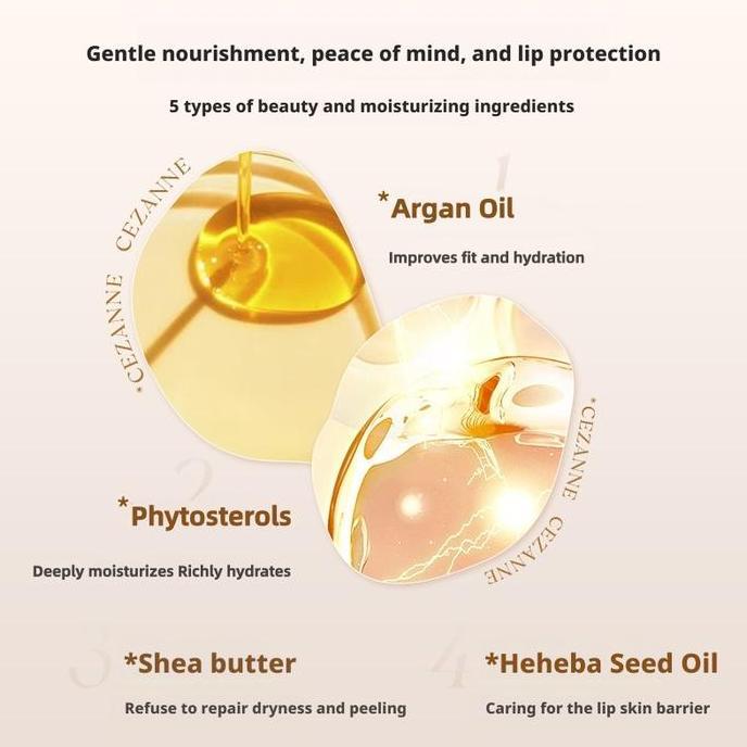 CEZANNE Lip Color Shield Black tube lipstick Rich in color and gloss Moisturizing jelly lipstick Lon