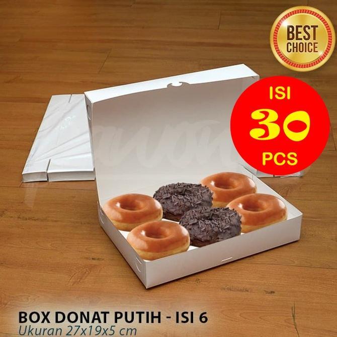 Kotak Box Dus Donat| PUTIH Isi 6 - ( 30 Pcs )