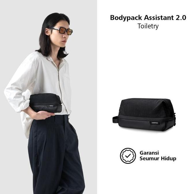 Bag- Bodypack Assistant 2.0 Toiletry Clutch Pouch Travel Anti Air - Hitam