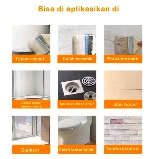 Wutwut- Transparan Anti Bocor Kuas Cat Ltp-Lem Lem Pelapis Perekat Waterproof+Kuas Original Penambal