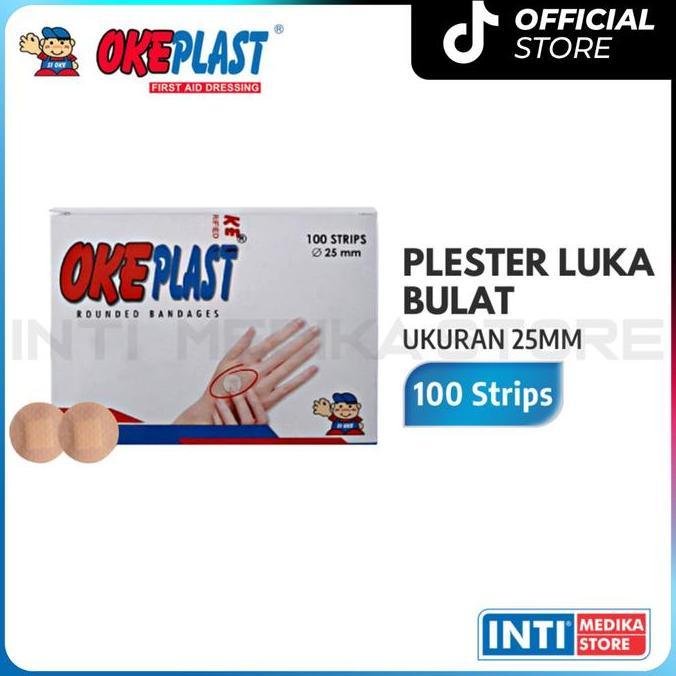 New- Okeplast - Plester Luka Bulat Anti Air 25Mm | Plastic Rounded Bandages P3K