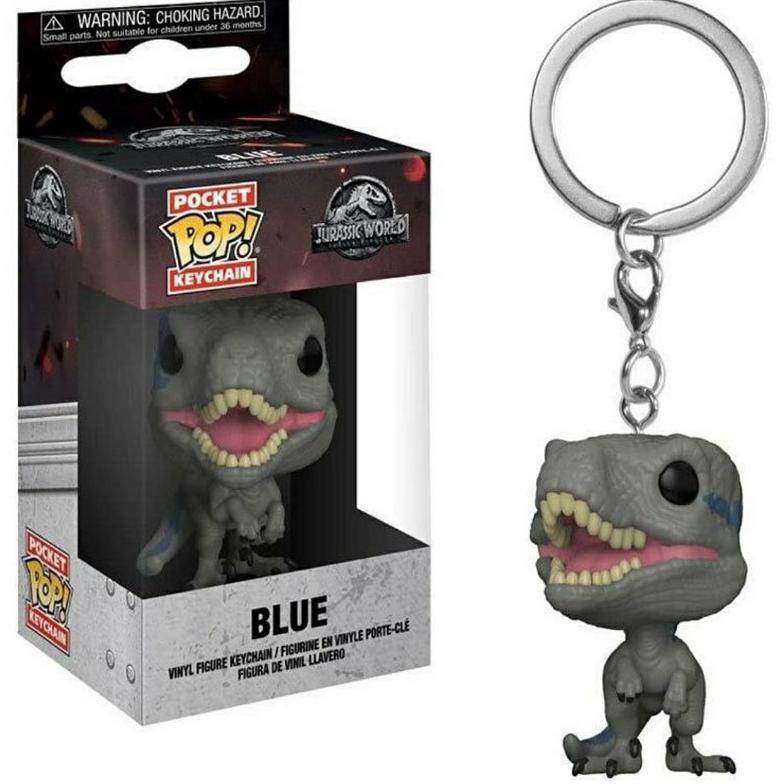 MYCOLLECTIONSID FUNKO POCKET POP KEYCHAIN GANTUNGAN KUNCI JURASSIC WORLD BLUE T.REX DINOSAURUS DINOS