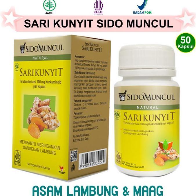 Grl- Sidomuncul Sari Kunyit Jamu Obat Herbal Maag Asam Lambung Perut Kembung Begah Alami Tradisional