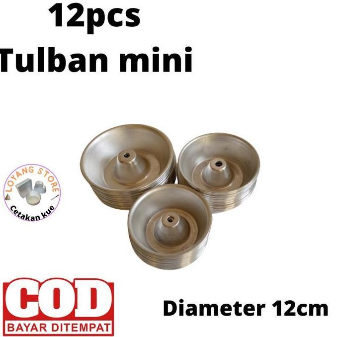 New- Tulaban Mini Cetakan Kue Donat Kue Mini 12 Pcs Tulban Mini Ukuran Varian Aluminium Loyang Kitch