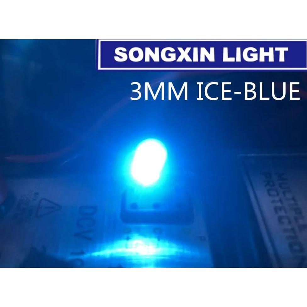 50PCS F3 3MM round light ice blue sky blue Endless LED light-emitting diodes water clear DIP Mechani