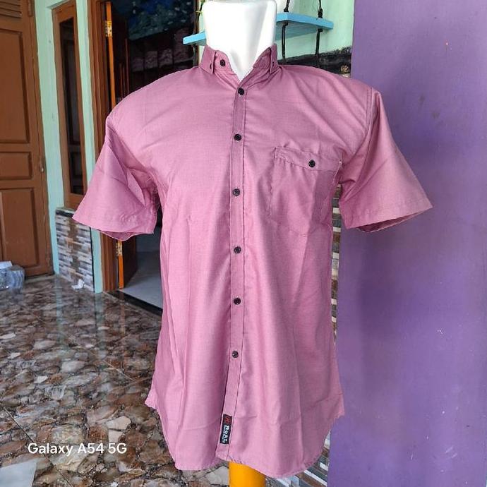 Kemeja Pria Warna Mauve Katun Toyobo Premium