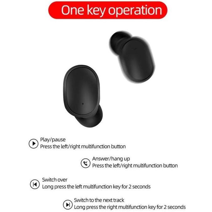 Azrilbagusshop - Original A6S Tws Bluetooth Earphone | Noise Cancelling Mic