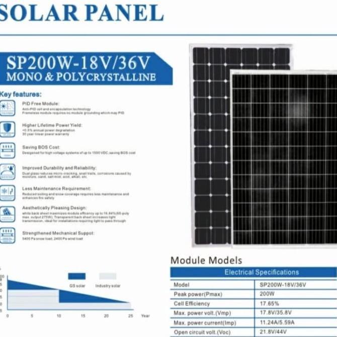 BEBAS ONGKIR - solar panel surya cell module st solar stc stec 200wp 200 wp poly 24v