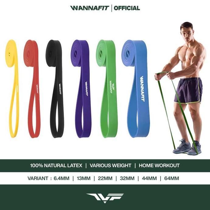 WANNAFIT Resistance Band Latex | Karet Elastis Olahraga | Alat Olahraga Rumah
