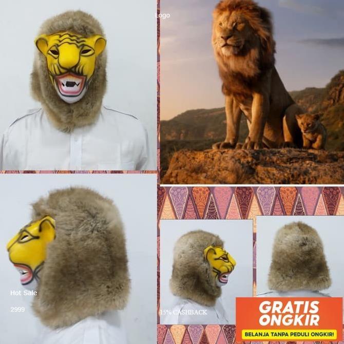 Topeng Singa Anak Dewasa /Topeng Harimau Macan Ready