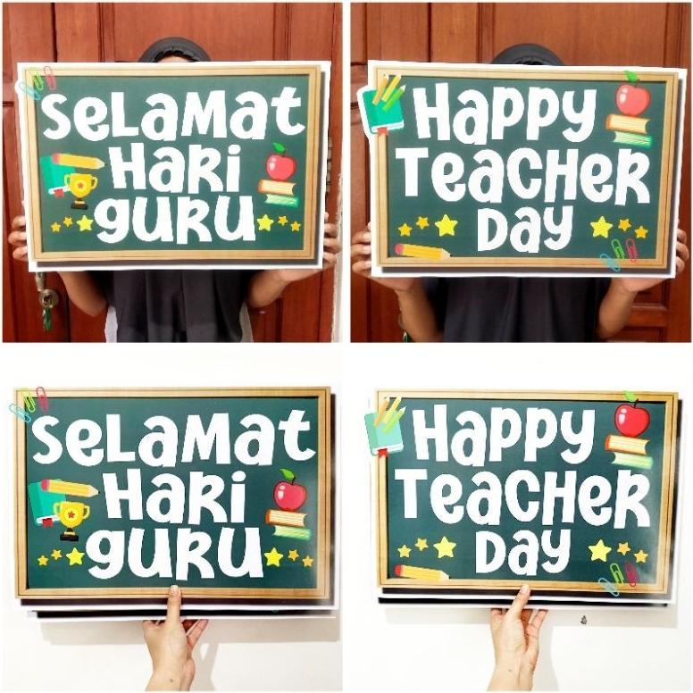 BOARD DEKORASI BACKDROP HARI GURU & ACC HARI GURU TEACHER DAY BUNTING FLAG TOPPER  PROPS PHOTOBOOTH