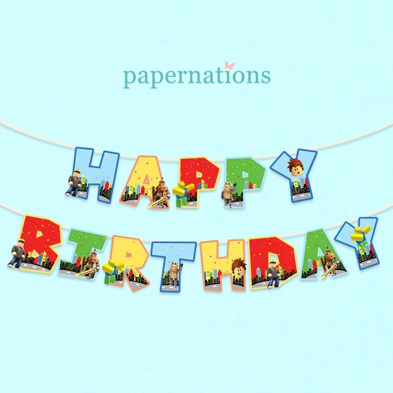 Banner Happy Birthday Roblox / Bunting Flag Roblox/ Banner ulang tahun Roblox