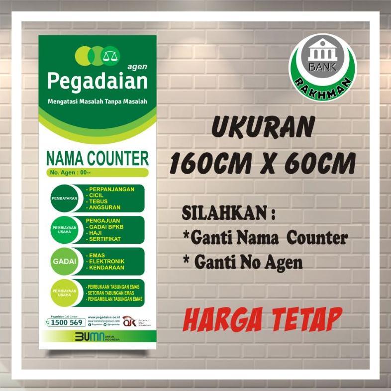 SPANDUK BANNER AGEN PEGADAIAN UKURAN 60CM X 160CM