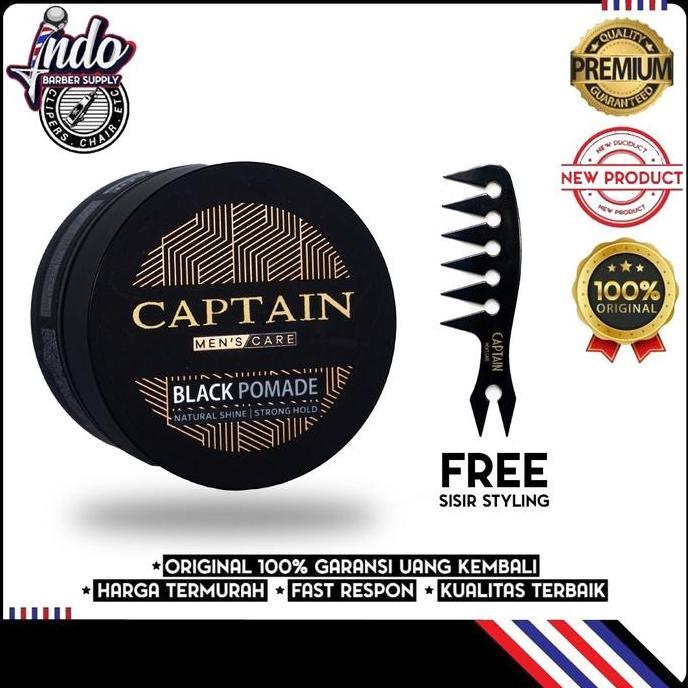 Captain Black Pomade / Pomade Penghitam Rambut / Pomade Hitam ANG