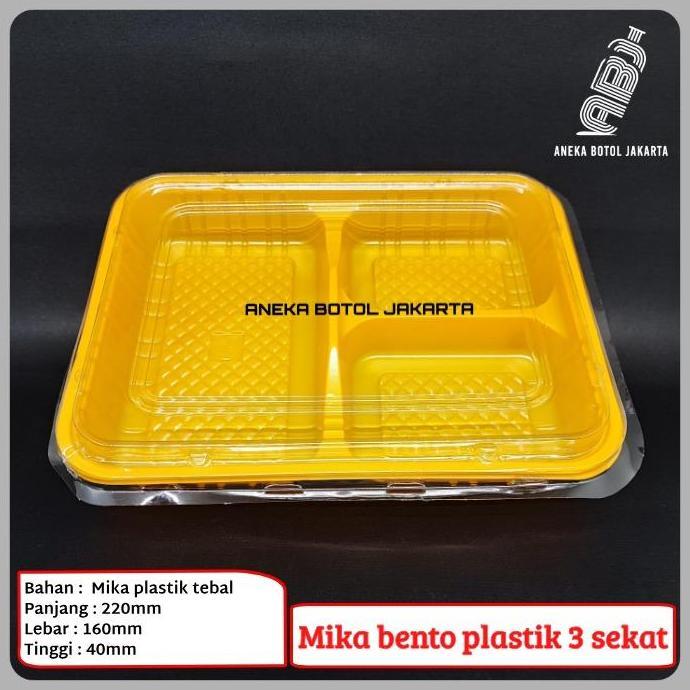 Mika plastik bento 3 sekat / mika bento 3 sekat RTR 223