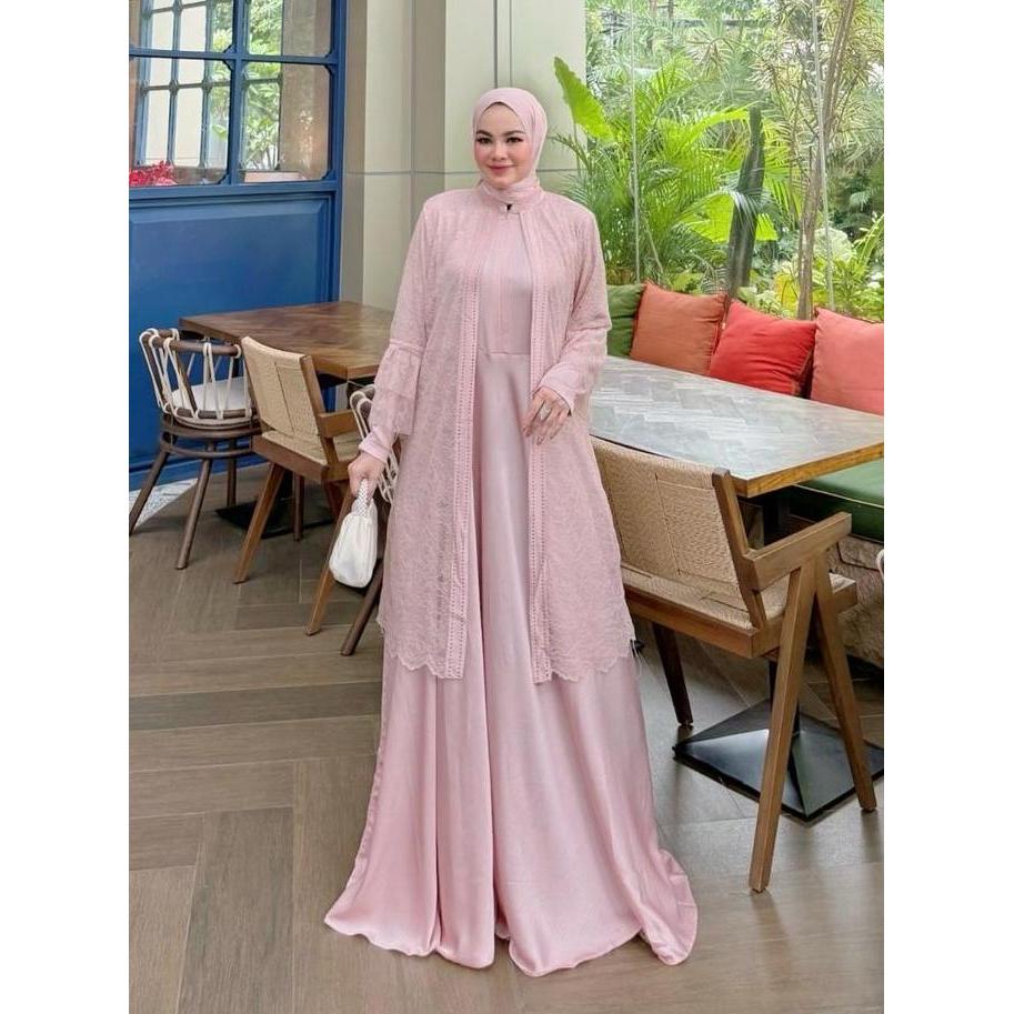 Clearance Sale - Bianca Luxury Gamis Syari Set Hijab Sophisticated Untuk Daily Wear Yang Elegan