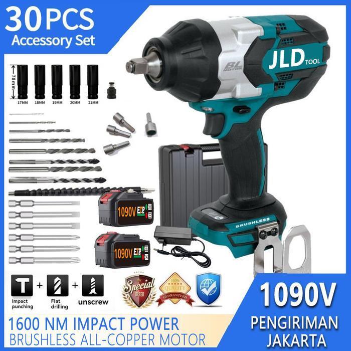 JLD 1090V IMPACT WRENCH CORDLESS - Mesin Impact Wrench Baterai Charger