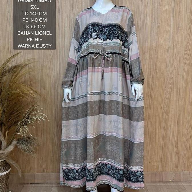Gamis Jumbo Ld 140 Cm Motif Abstrak Kekinian