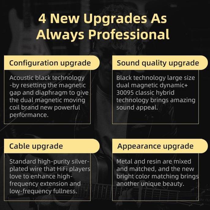 Knowledge Zenith KZ-ZSN Pro X Metal Earphone 1BA+1DD Hybrid Bass IEM