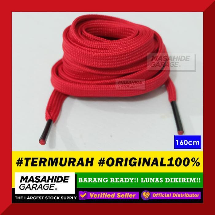PROMO Shoelaces Warna Merah Crimson Red Tali Sepatu AJ Air Jorda Flat Laces 140cm Made in USA Black 