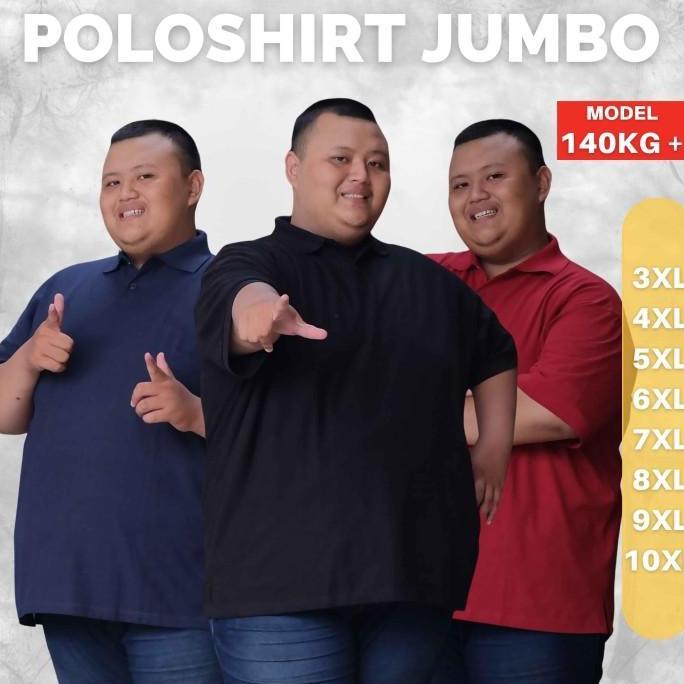 ICW Kaos Kerah Jumbo Katun Pique Polos Hitam Putih Navy Ukuran Big Size Jumbo