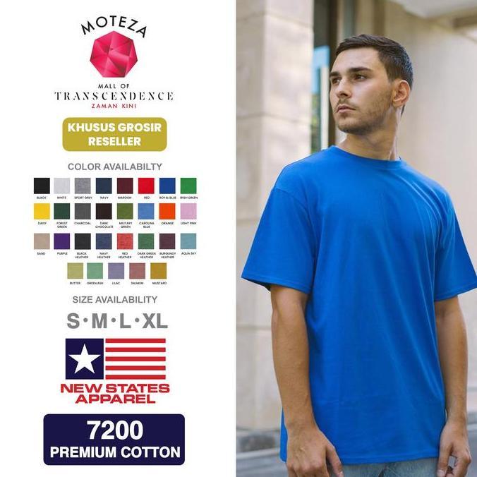 Kaos Polos Combed 24s -NSA Premium Cotton 7200 - WARNA (Cool)