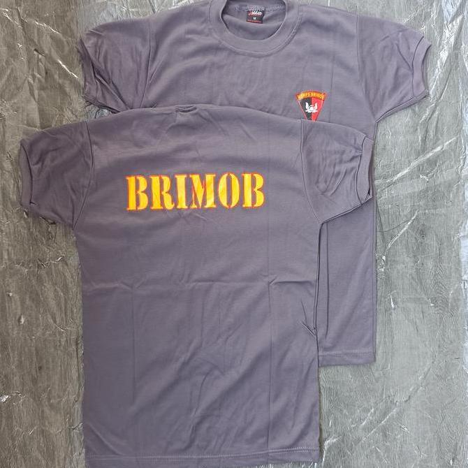 Promo Kaos Pendek Brimob Coklat / Kaos Brimob Coklat Diskon