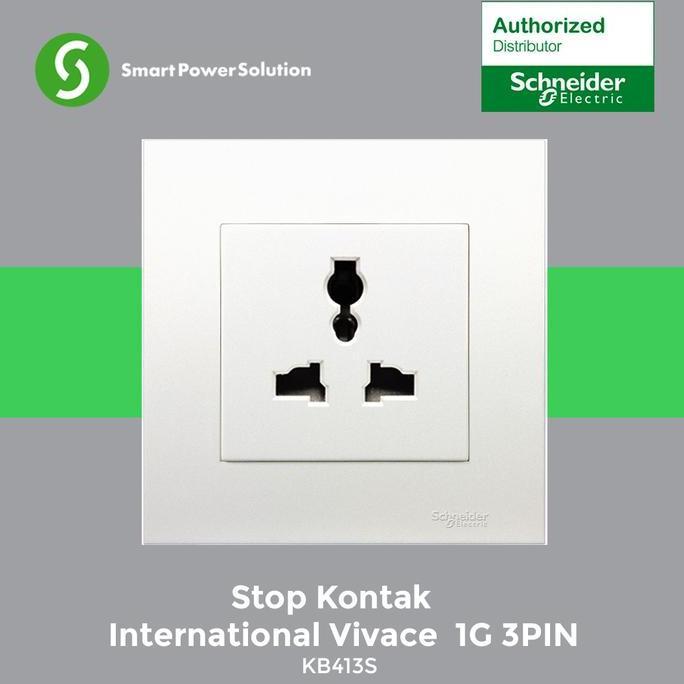 Schneider Stop Kontak Universal 3 Pin Vivace - KB413S