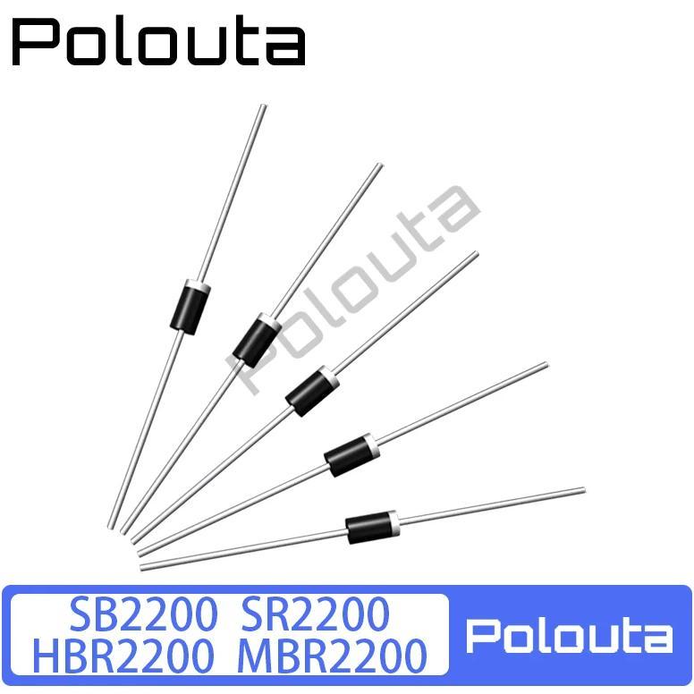10 Pcs SB2200 SR2200 HBR2200 MBR2200 2A 200V DO15 Schottky Diode Arduino Nano Integrated Circuits El